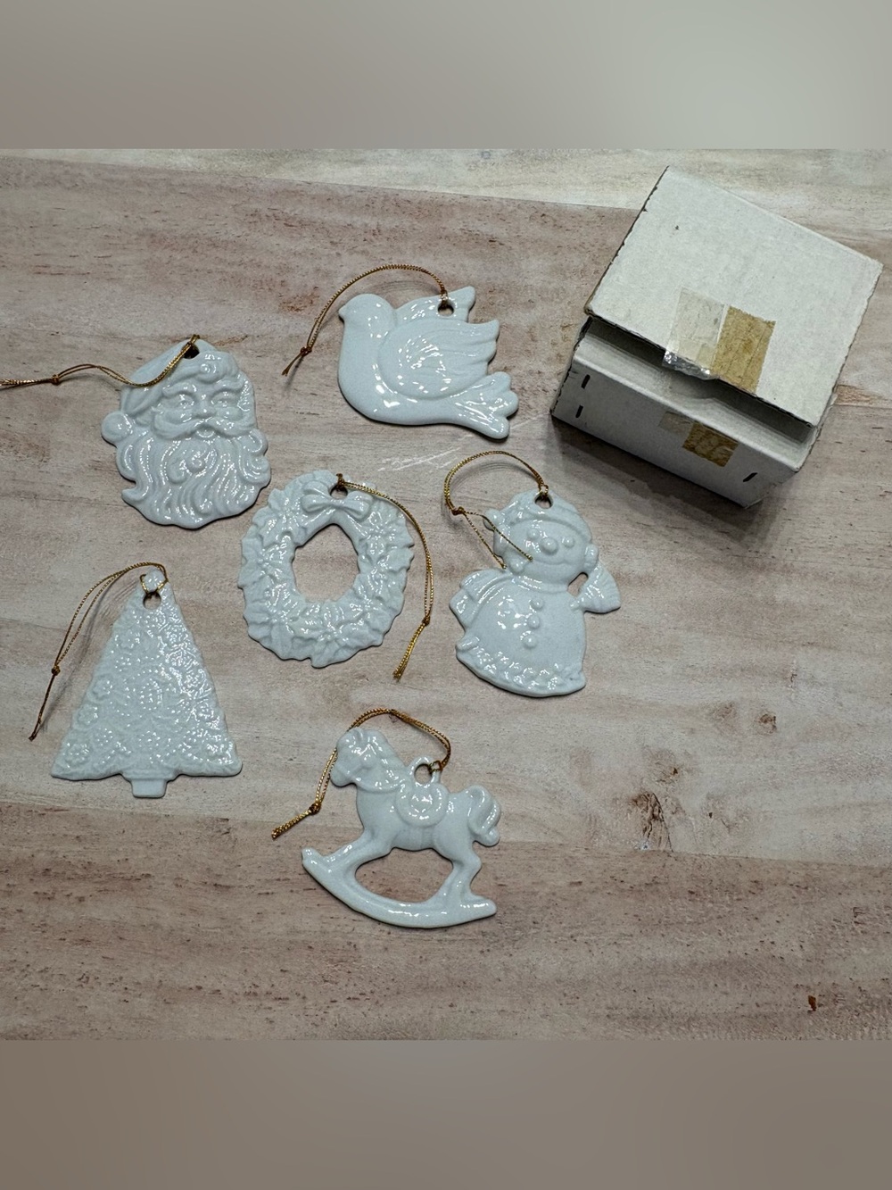 Lot of 6 Vintage Japan Porcelain Christmas Ornaments